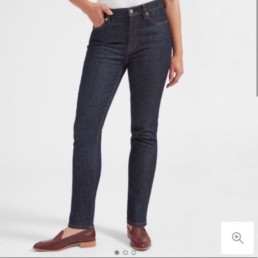 Everlane classic rigid denim dark wash ankle jeans